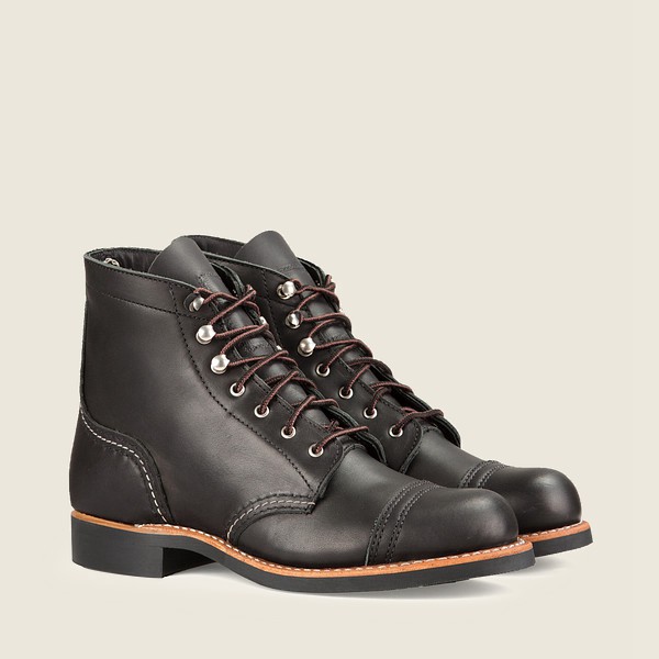 Botas Red Wing Heritage Mujer Negros - Iron Ranger - Short Boundary Cuero - 387-BECNKV